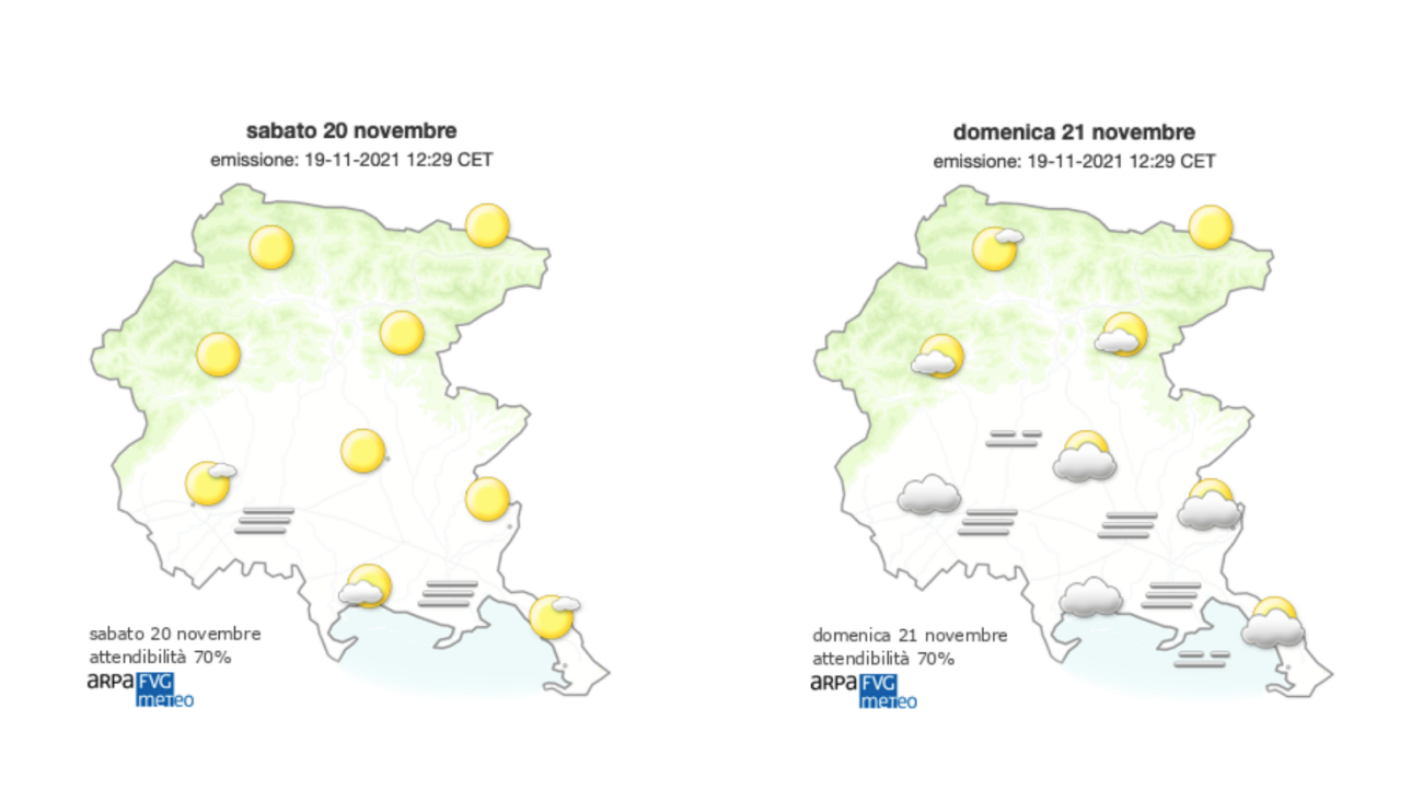 Meteo, weekend di sole con qualche nuvola sul Fvg